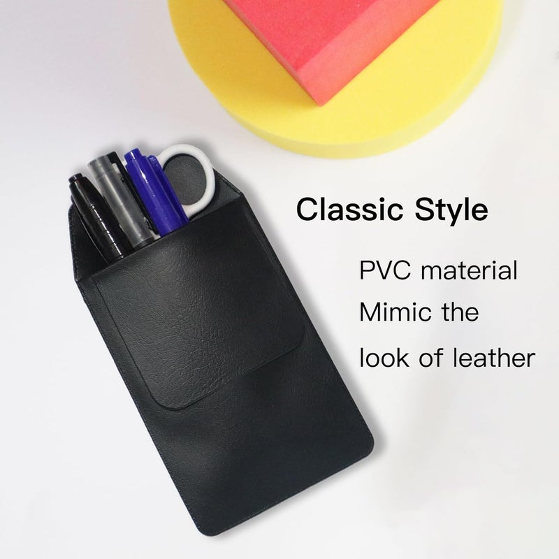 DJDIRY 6 Pcs Pocket Protector for Pen and Pencils Shirts Pocket Organizer Pouch, PVC Pocket Pen Holder, Durable, Multi-Purpose, for Nurse, Doctor, Lab Coat, Pan (Black) - Image 4